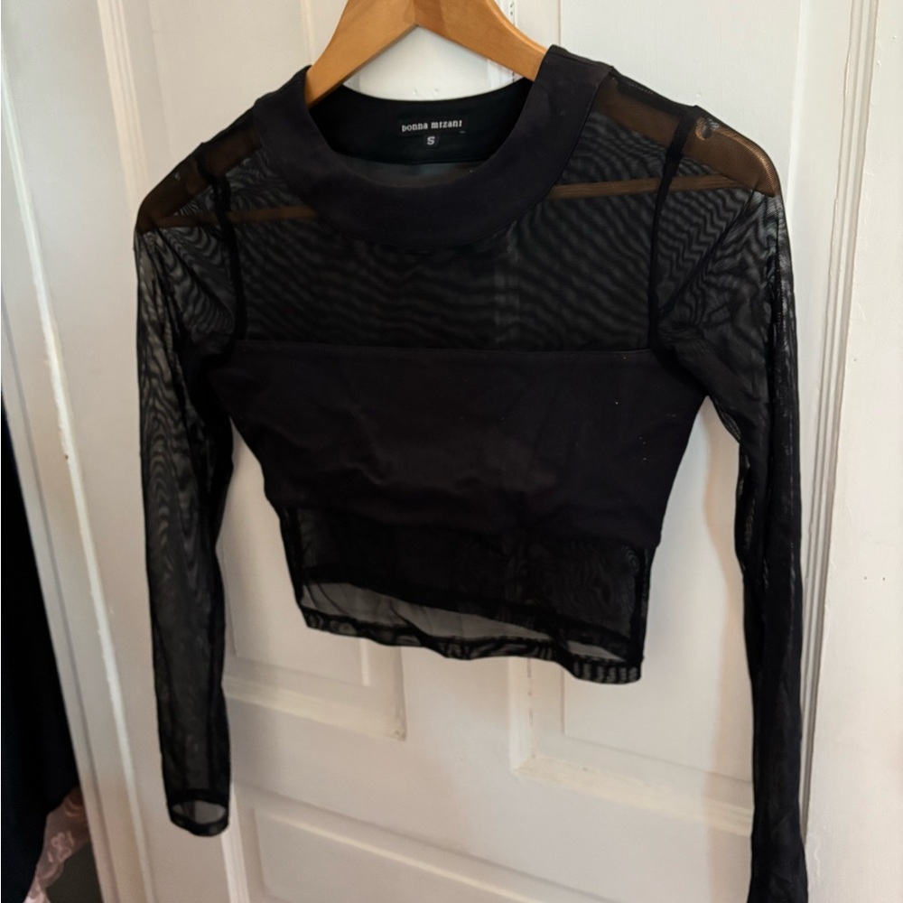Black Sheer Mesh Top
